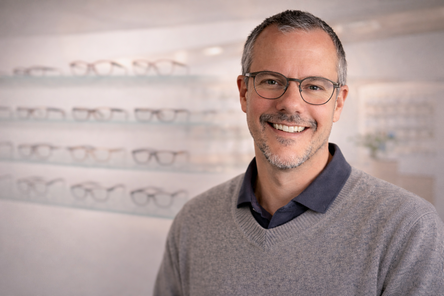 Claudio Manatschal im Optikgeschäft